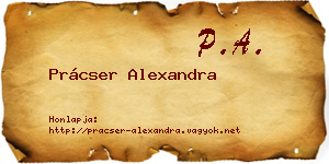 Prácser Alexandra névjegykártya